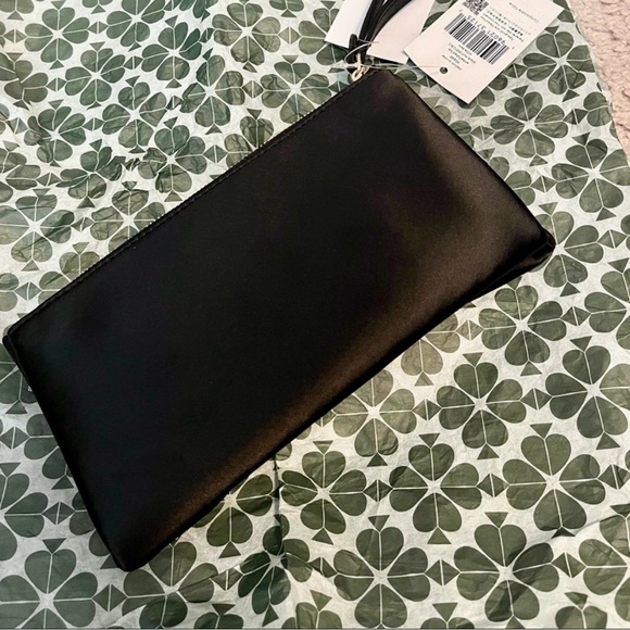 Kate Spade Black Embellished Multi Bow Wristlet Purse NWT